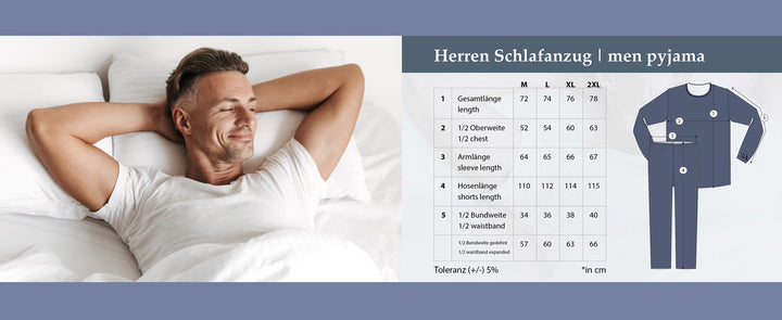 Pyjama Set Langarm - Carlo Stehkragen Uni Karo-Hose