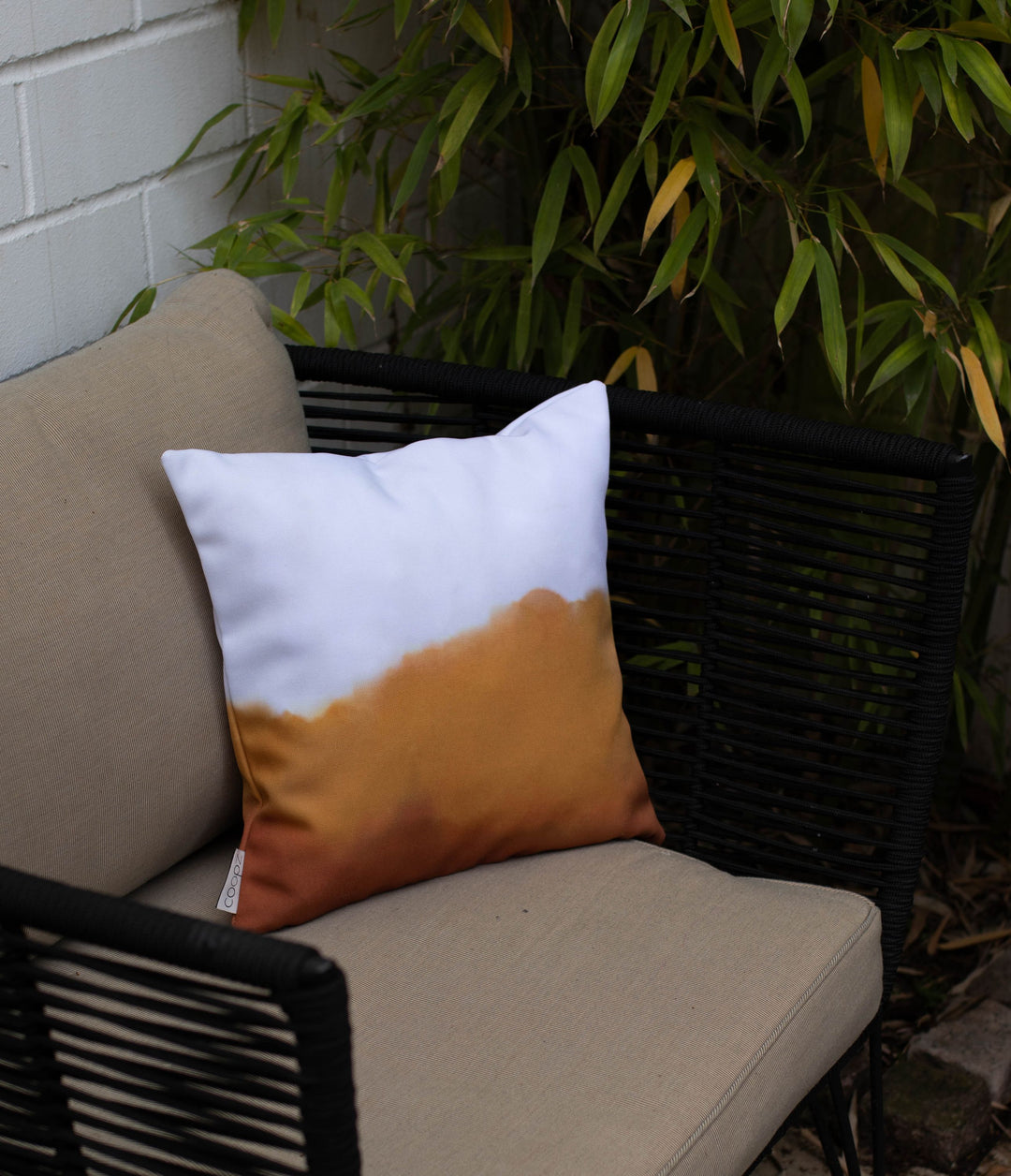 Kissenbezug Dip Dye Canvas Messing