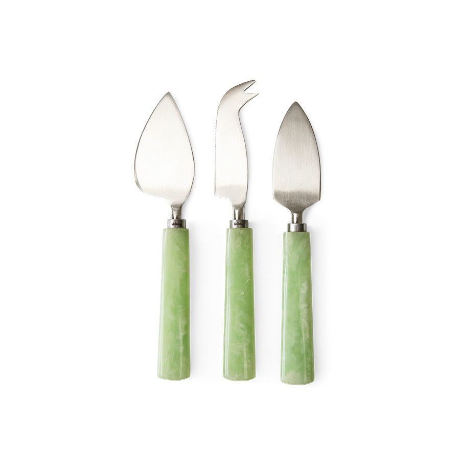 Cheese Knife Set Sage – 3-Piece Set with Plastic Handle