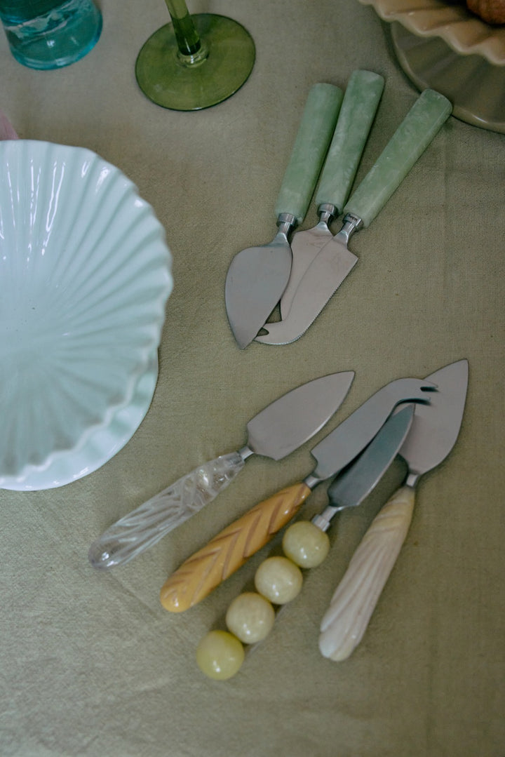 Cheese Knife Set Sage – 3-Piece Set with Plastic Handle