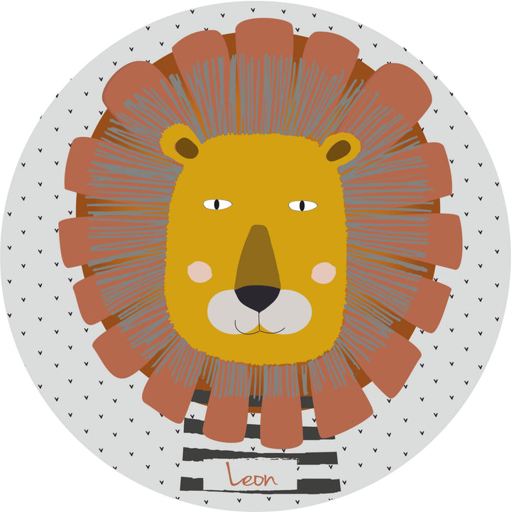 Blanket lion round light grey