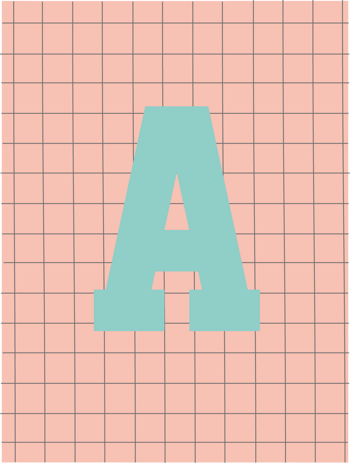 Letterbag check pink/turquoise