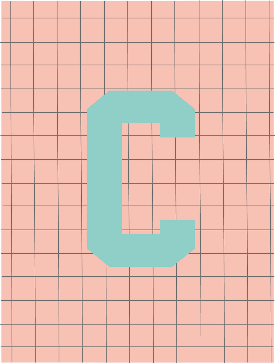 Letterbag check pink/turquoise