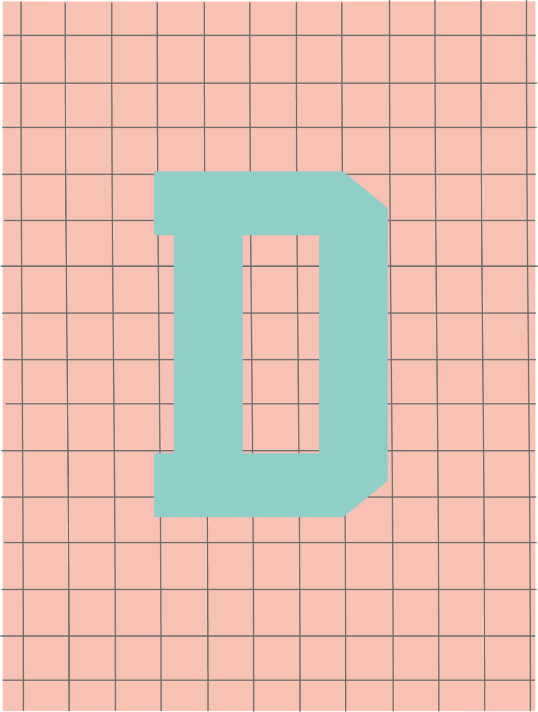 Letterbag check pink/turquoise