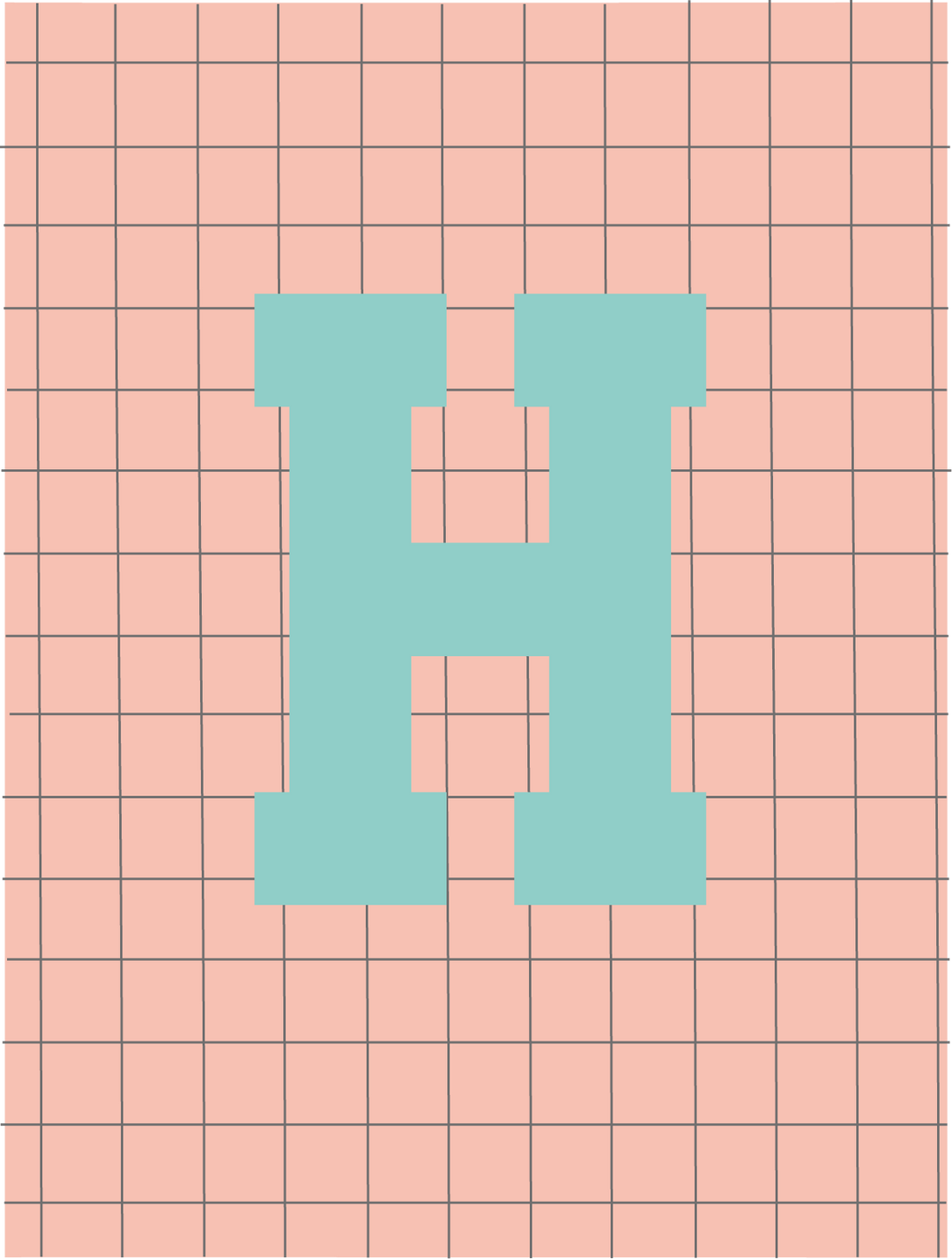 Letterbag check pink/turquoise