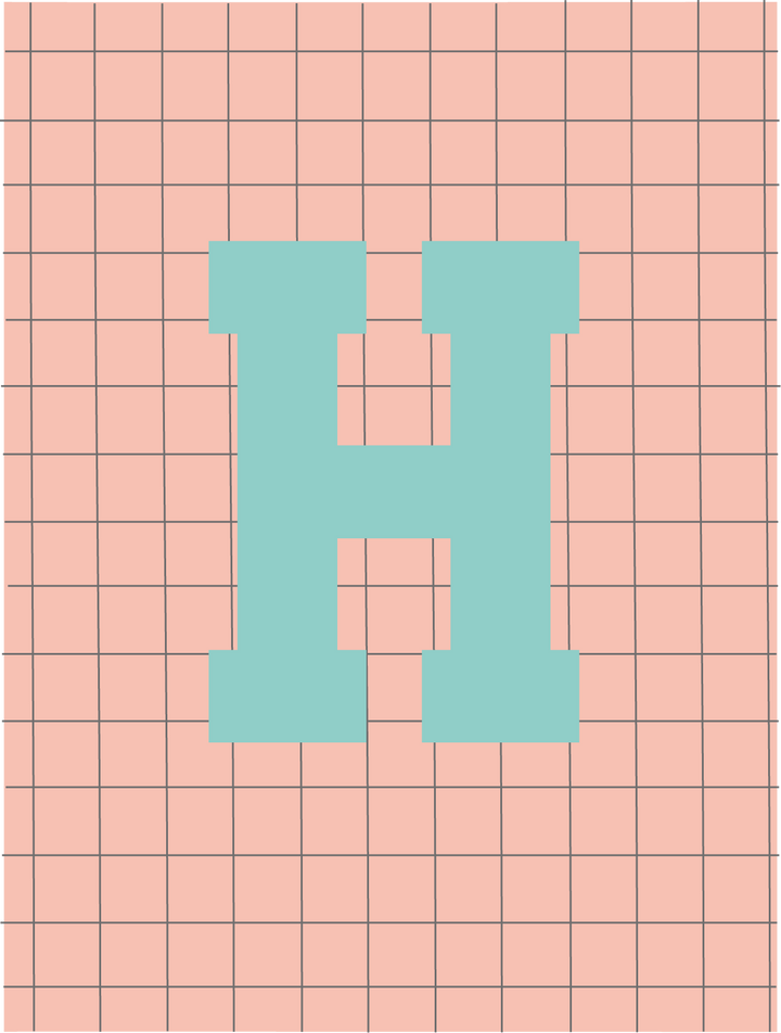 Letterbag check pink/turquoise