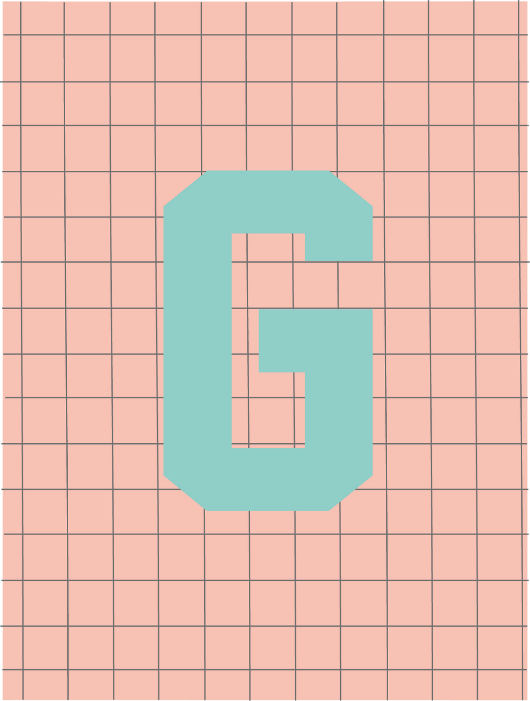 Letterbag check pink/turquoise