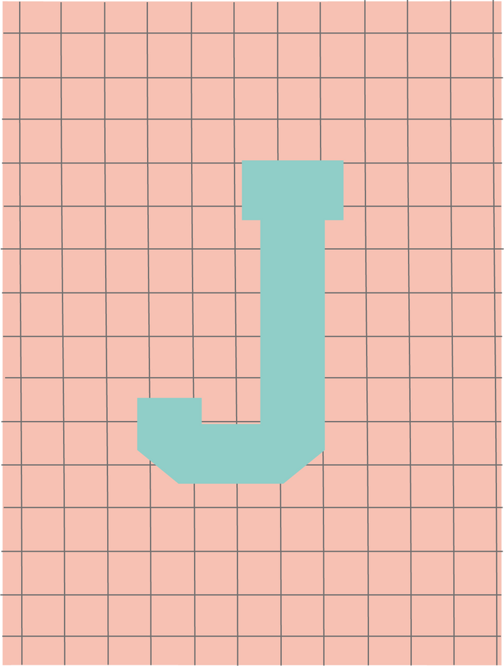 Letterbag check pink/turquoise