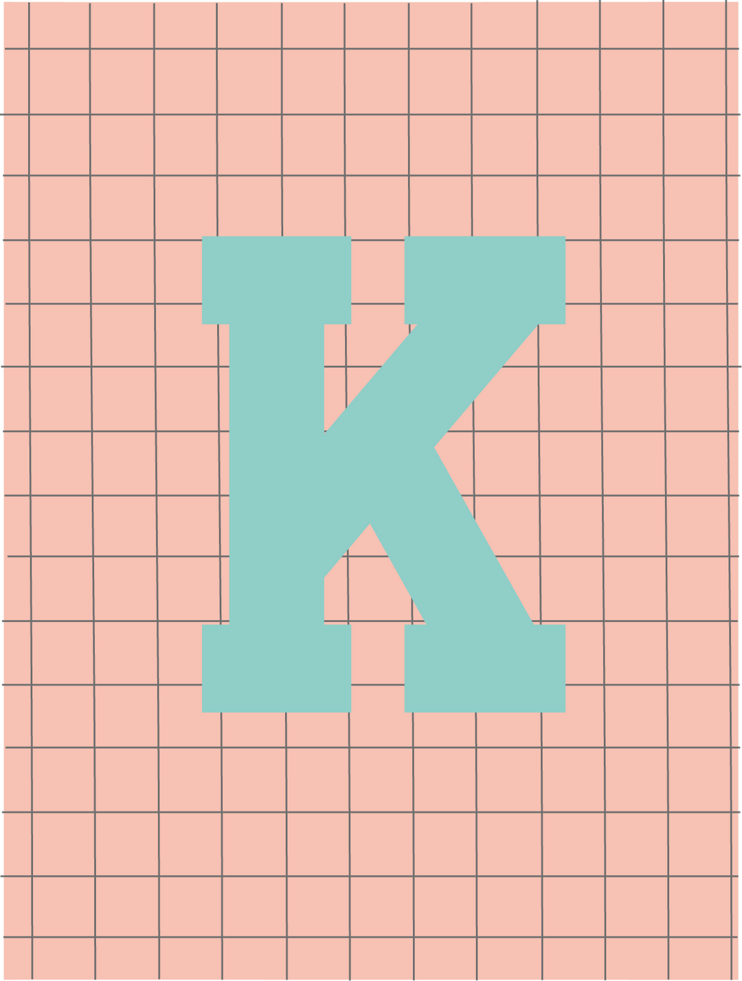 Letterbag check pink/turquoise