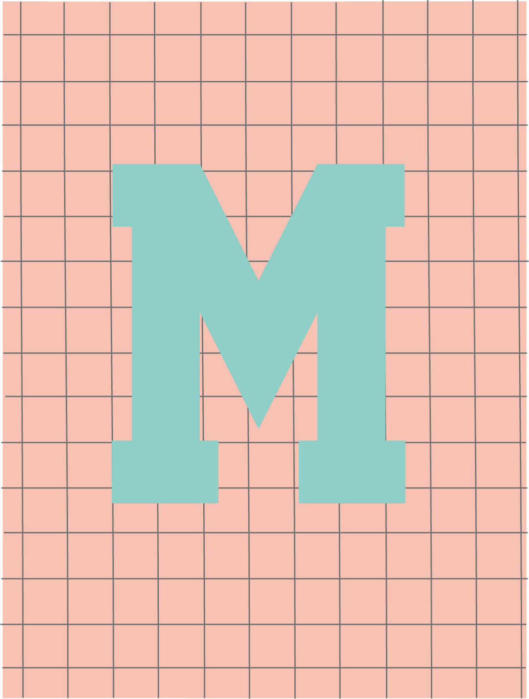 Letterbag check pink/turquoise