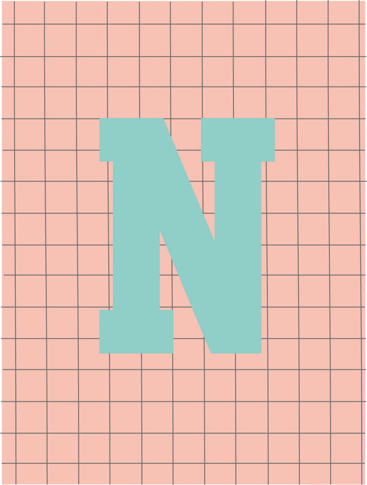 Letterbag check pink/turquoise