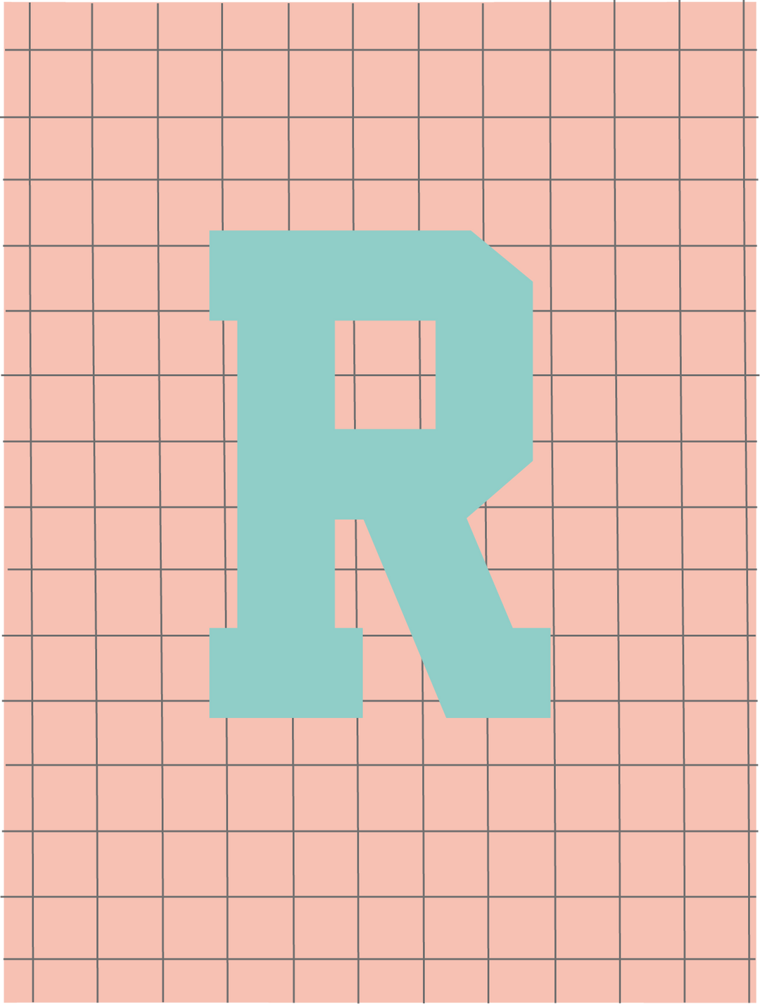 Letterbag check pink/turquoise