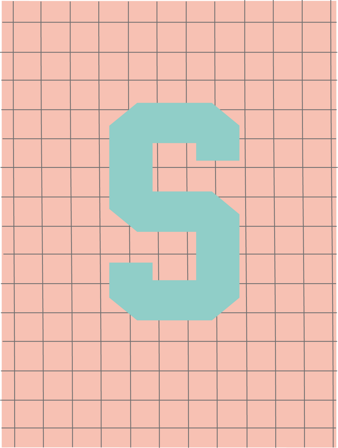 Letterbag check pink/turquoise