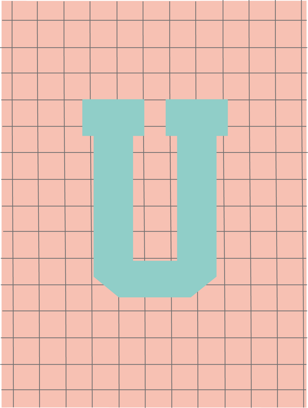 Letterbag check pink/turquoise