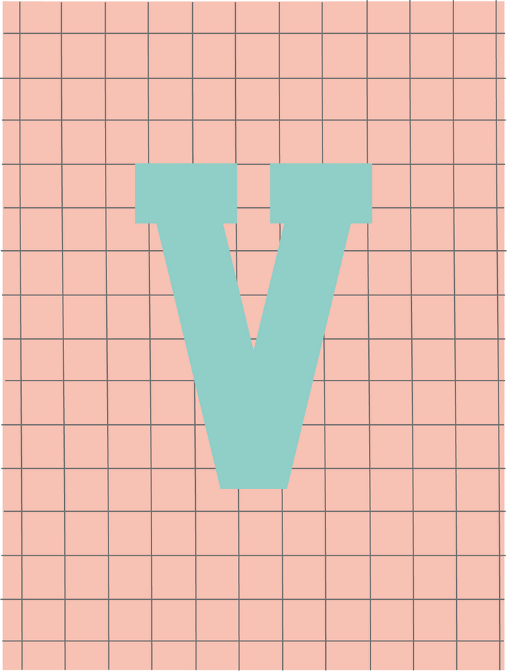 Letterbag check pink/turquoise