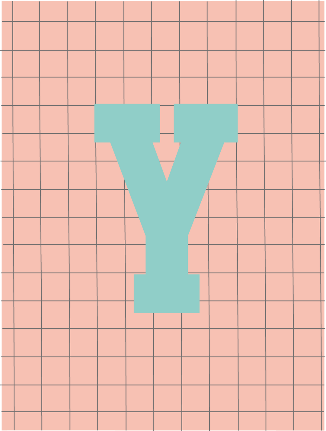 Letterbag check pink/turquoise
