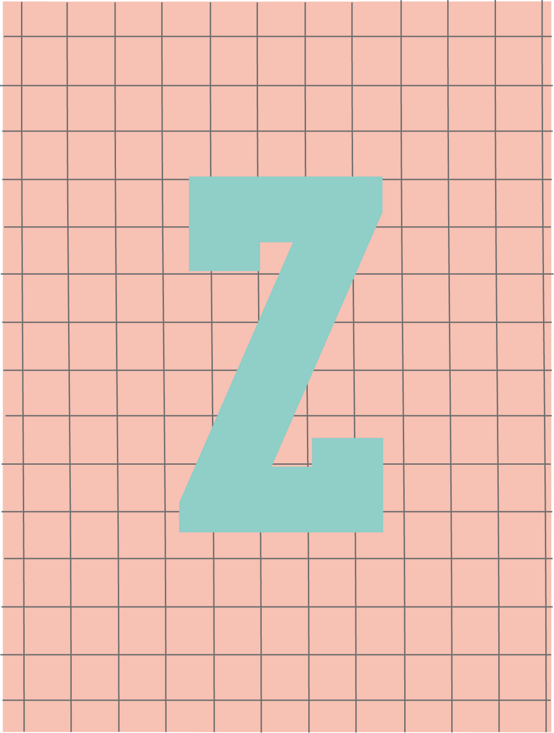 Letterbag check pink/turquoise