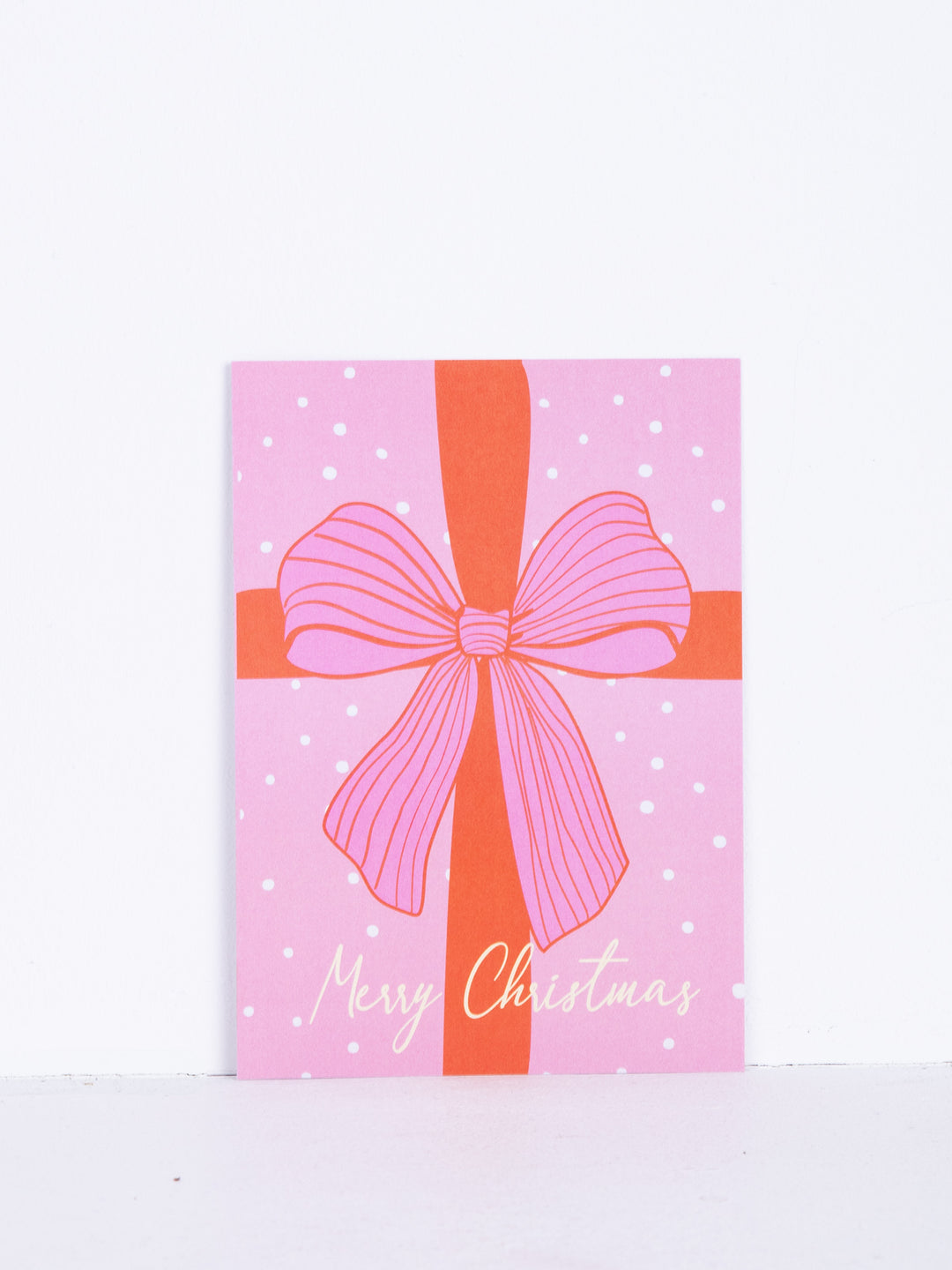 coopz Christmas card - Christmas bow pink/orange
