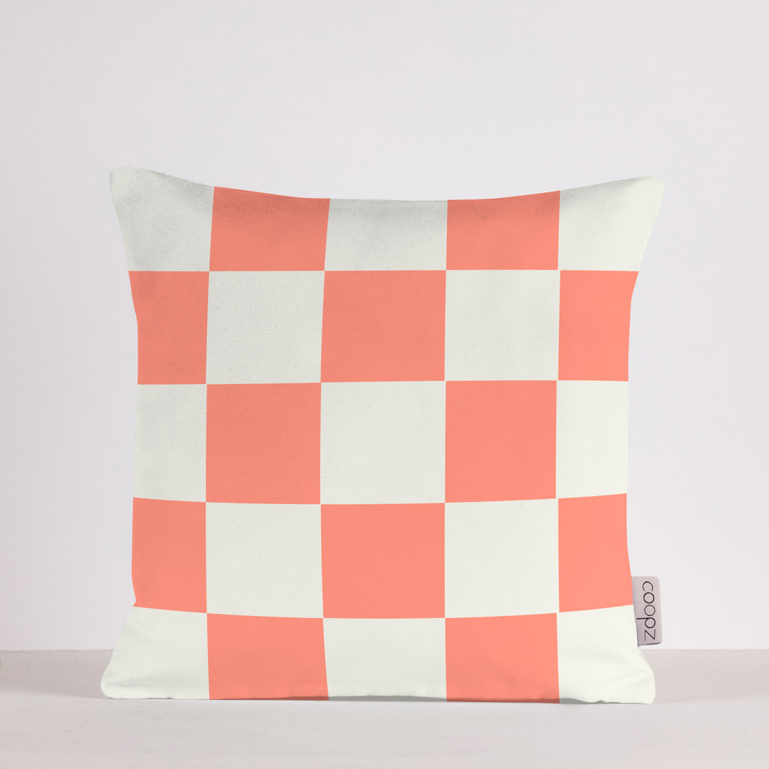 Kissenbezug Check Creme/Coral