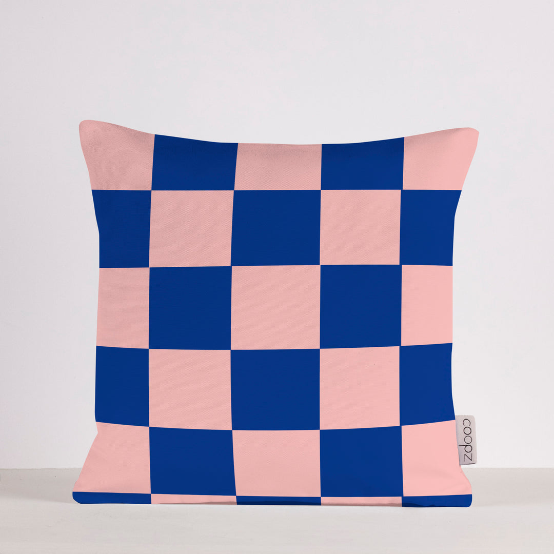 Kissenbezug Check Rosa/Blau