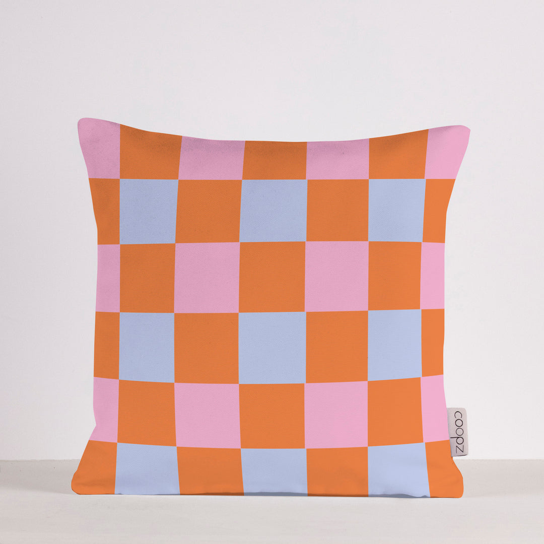 Kissenbezug Check Rosa/Orange/Hellblau