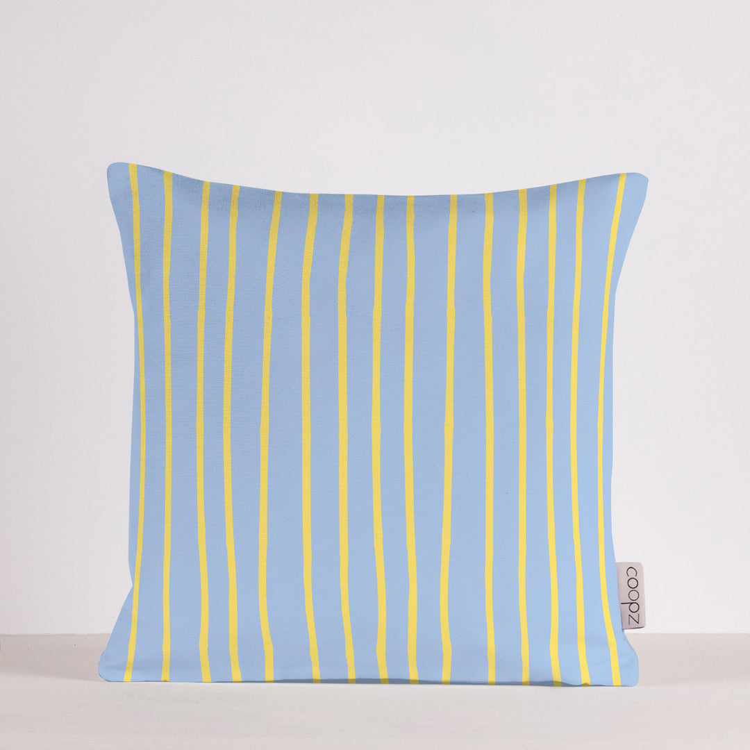 Pillowcase stripes narrow light blue/yellow