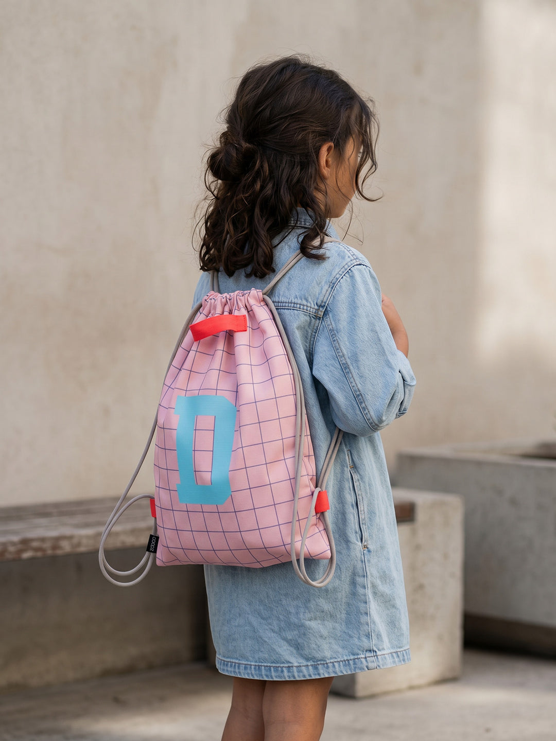 Letterbag check pink/turquoise
