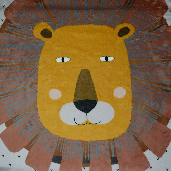 Blanket lion round light grey