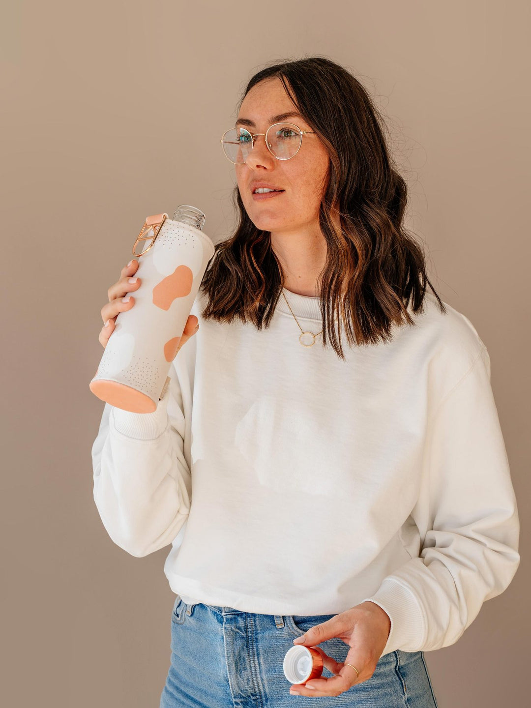 Mismatch Glasflasche mit Kunstlederhülle 750ml