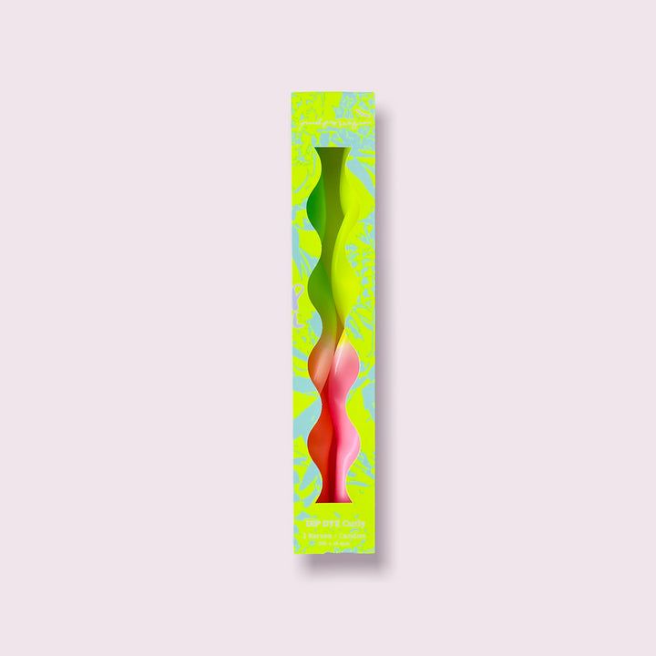 Dip Dye Curly Kerzen 2er set