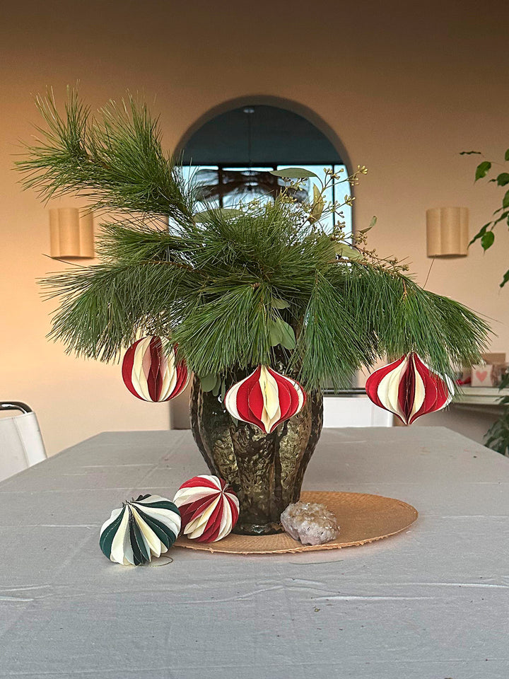 Christmas tree ornament, Christmas decoration, bauble, striped bauble