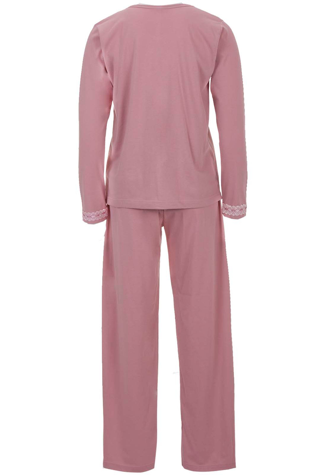 Pyjama Set Langarm - Spitze Uni