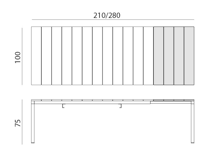 RIO Alu 210 extendable table