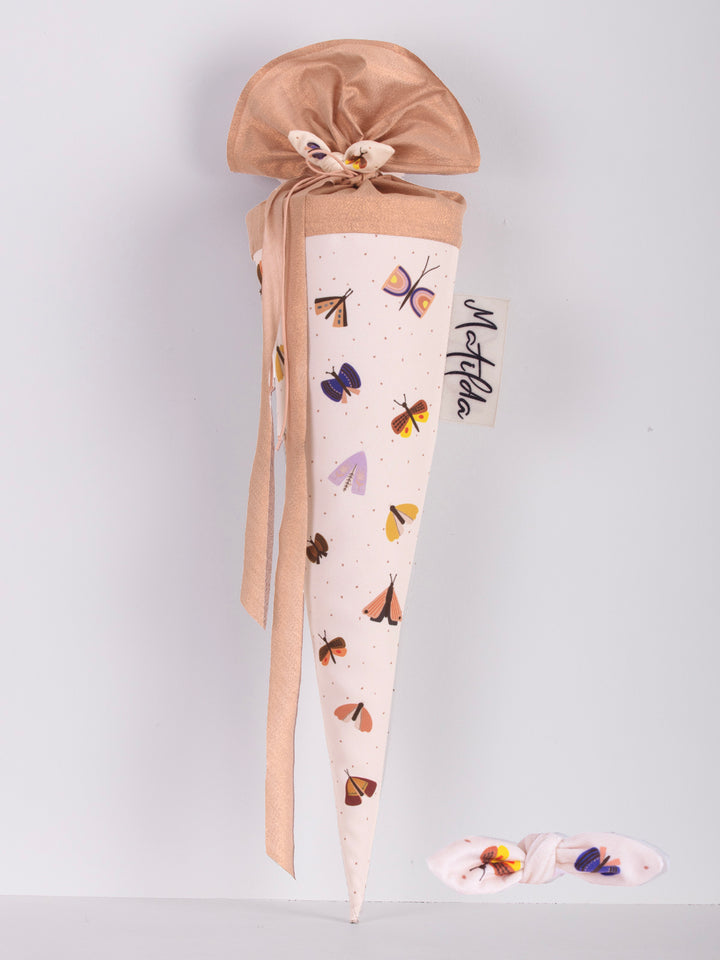 Schultüte Schmetterling 70 cm mit Haarschleife