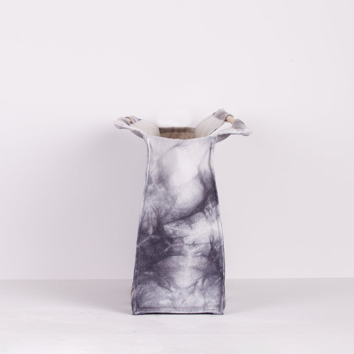 coopz Canvas Shopper Batik grey mit Holzgriffe