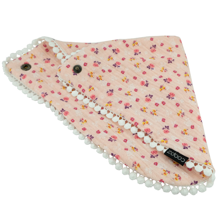 Muslin neckerchief burp cloth with border