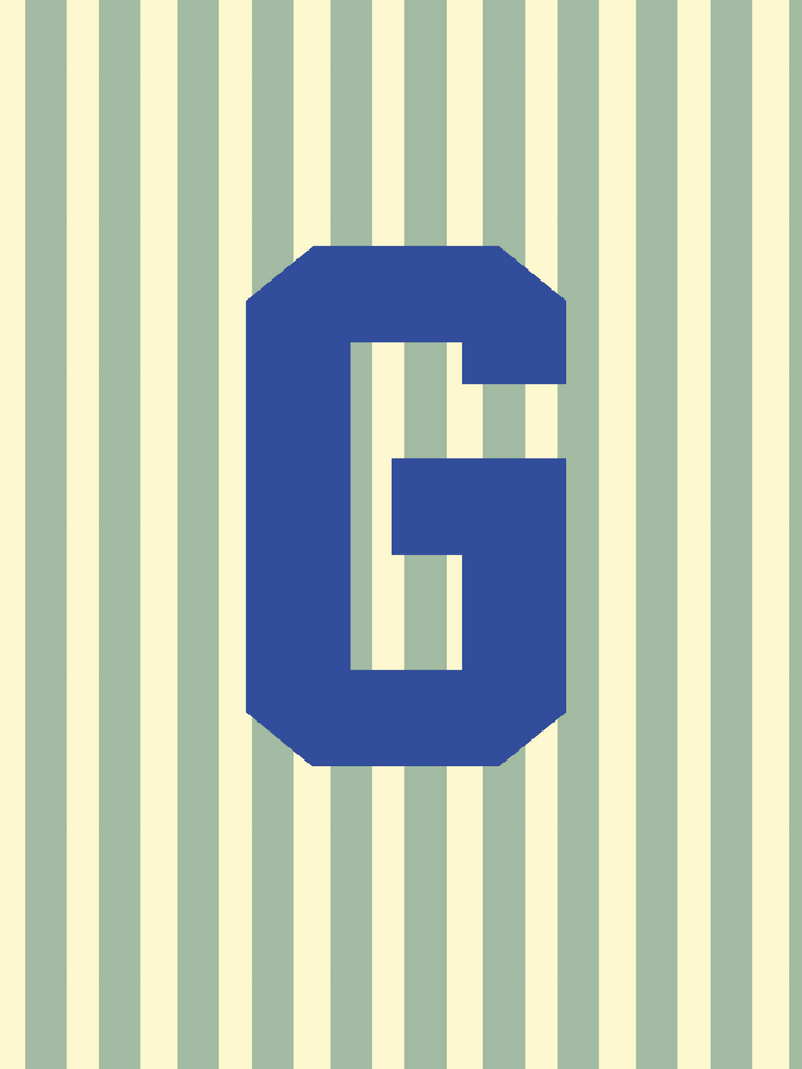 Letterbag Stripe grün/blau