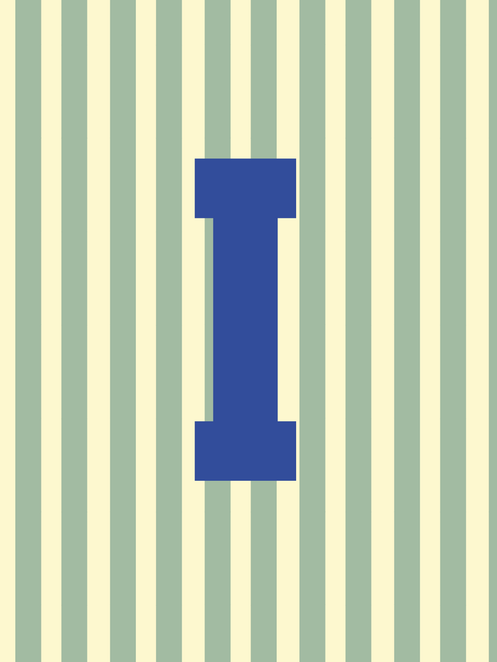 Letterbag Stripe grün/blau