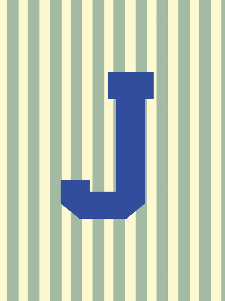 Letterbag Stripe grün/blau