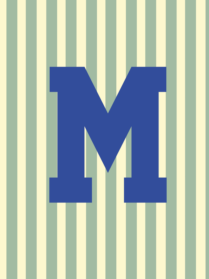 Letterbag Stripe grün/blau