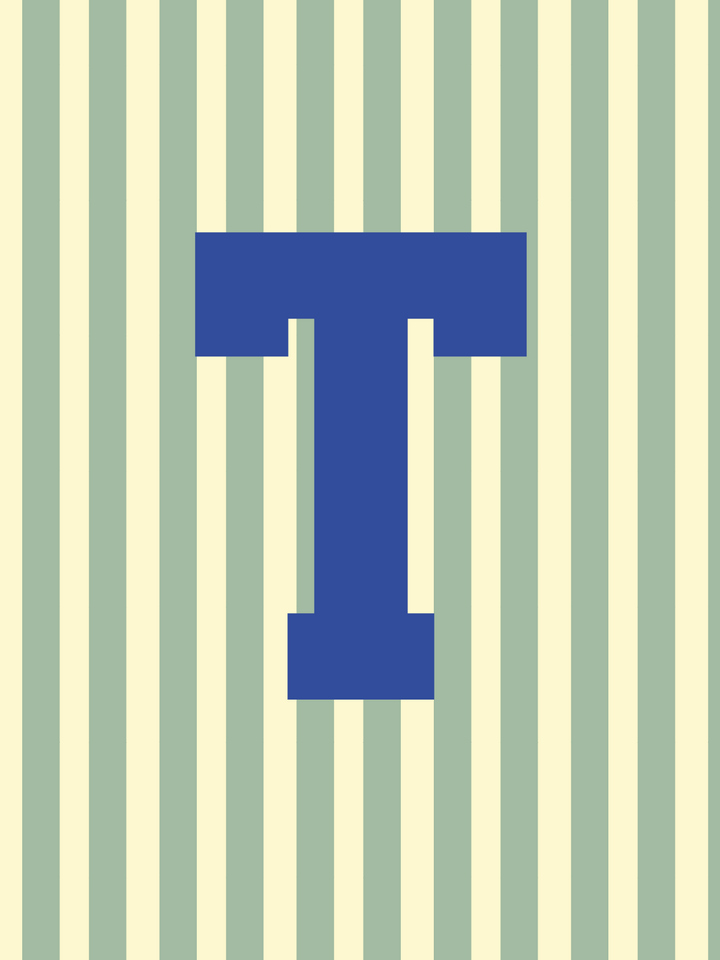 Letterbag Stripe grün/blau