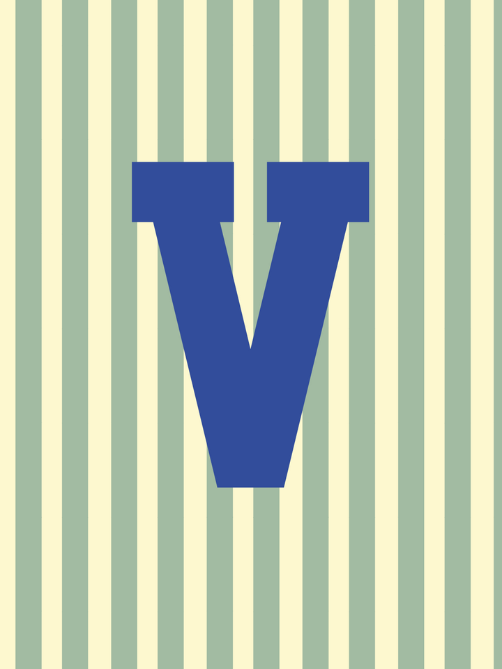 Letterbag Stripe grün/blau
