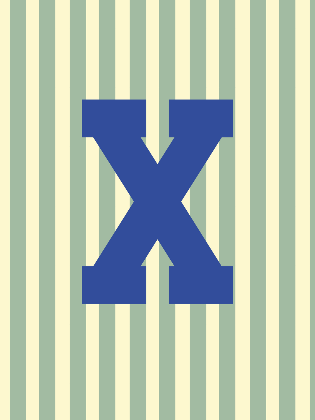 Letterbag Stripe grün/blau