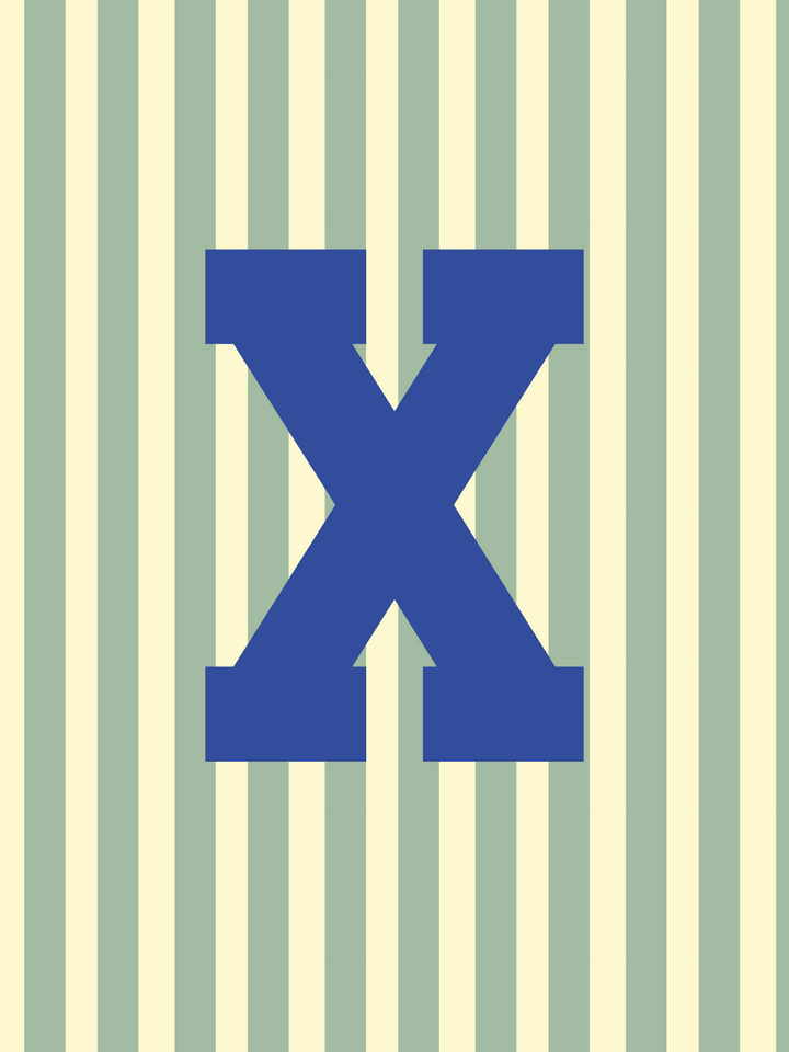 Letterbag Stripe grün/blau