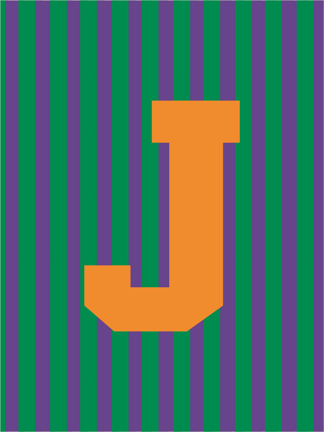 Letterbag Stripe green/purple