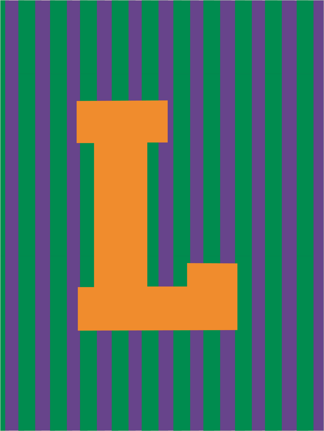 Letterbag Stripe green/purple
