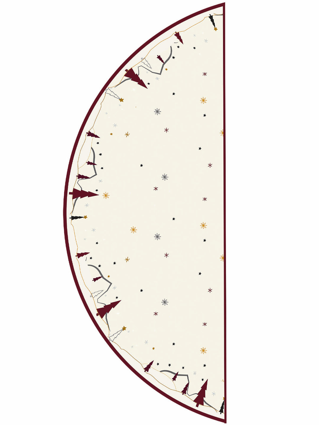 Christmas tablecloth Bordeaux landscape