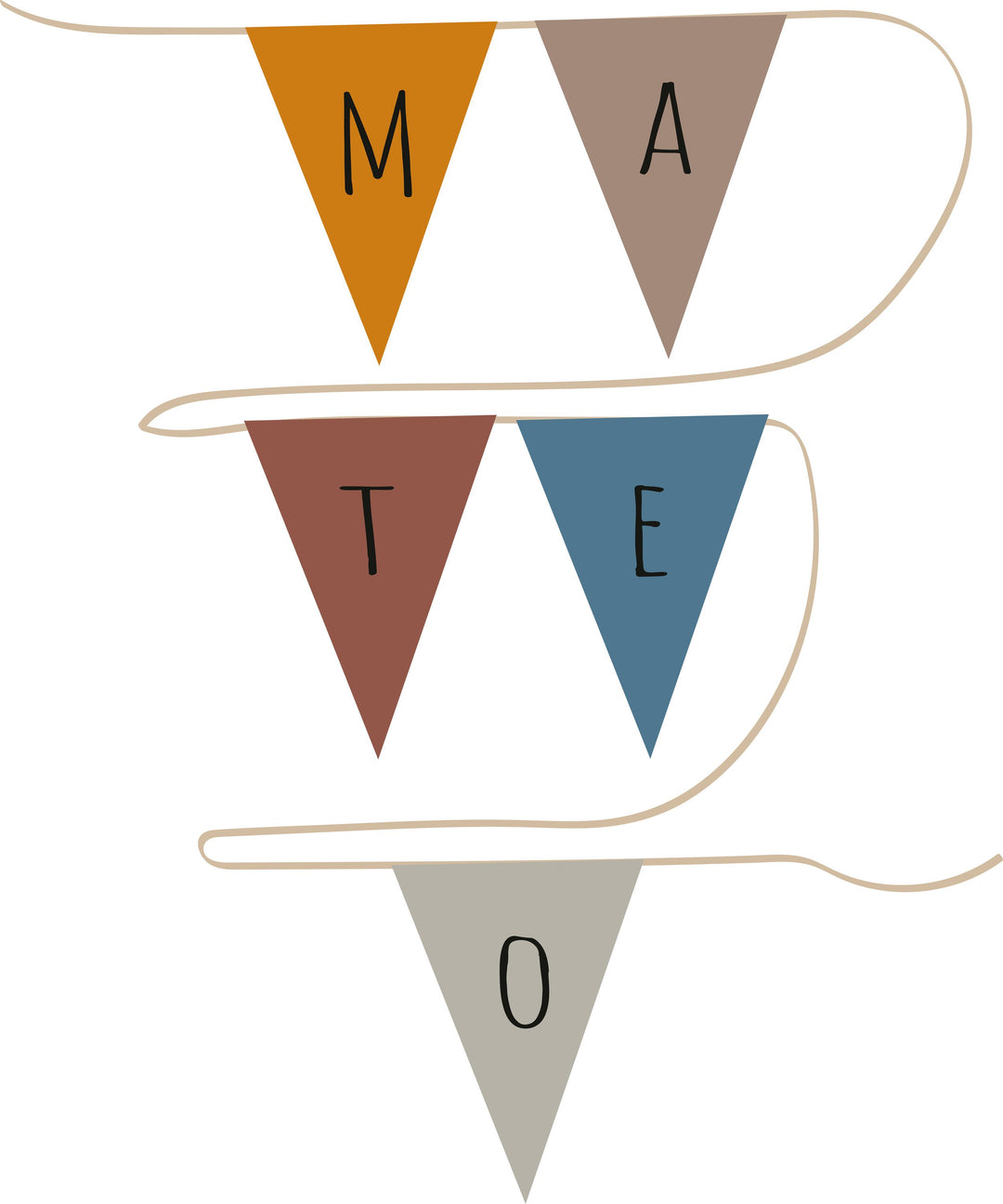 Pennant chain blue tones - 3-5 pennants (short)