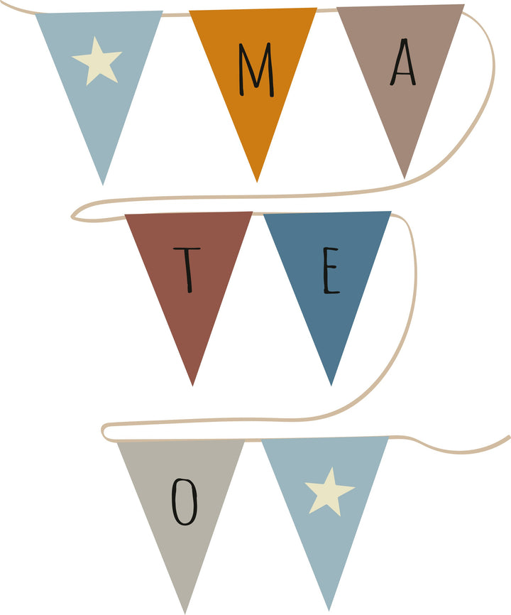 Pennant chain blue tones - 3-5 pennants (short)