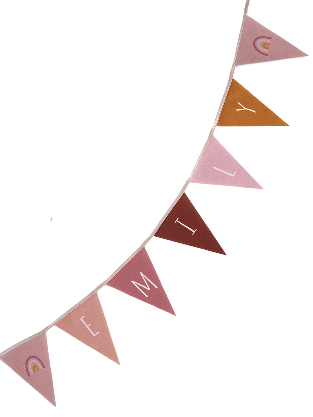 Pennant chain in rose tones - 3-5 pennants (short)